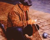 安詹姆斯梅西 - Fisherman Mending His Net